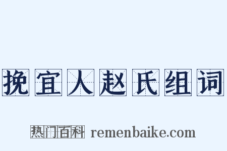 挽宜人赵氏组词是什么意思的图片